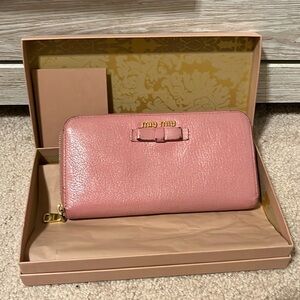 Miu Miu Pink Leather Wallet